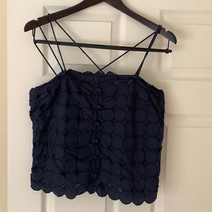Maeve navy smocked back tank